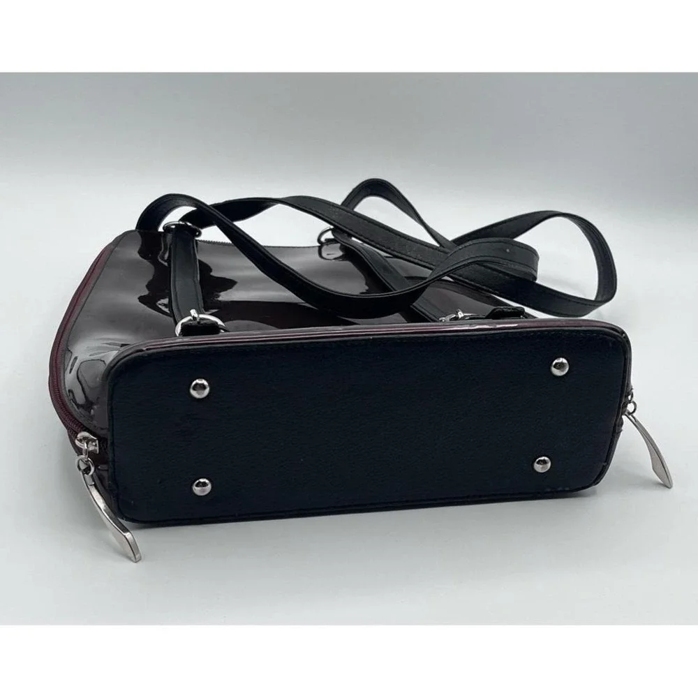 Sono Backpack Purse Burgundy Patent Leather Look Convertible‎ Bag – London Tokyo